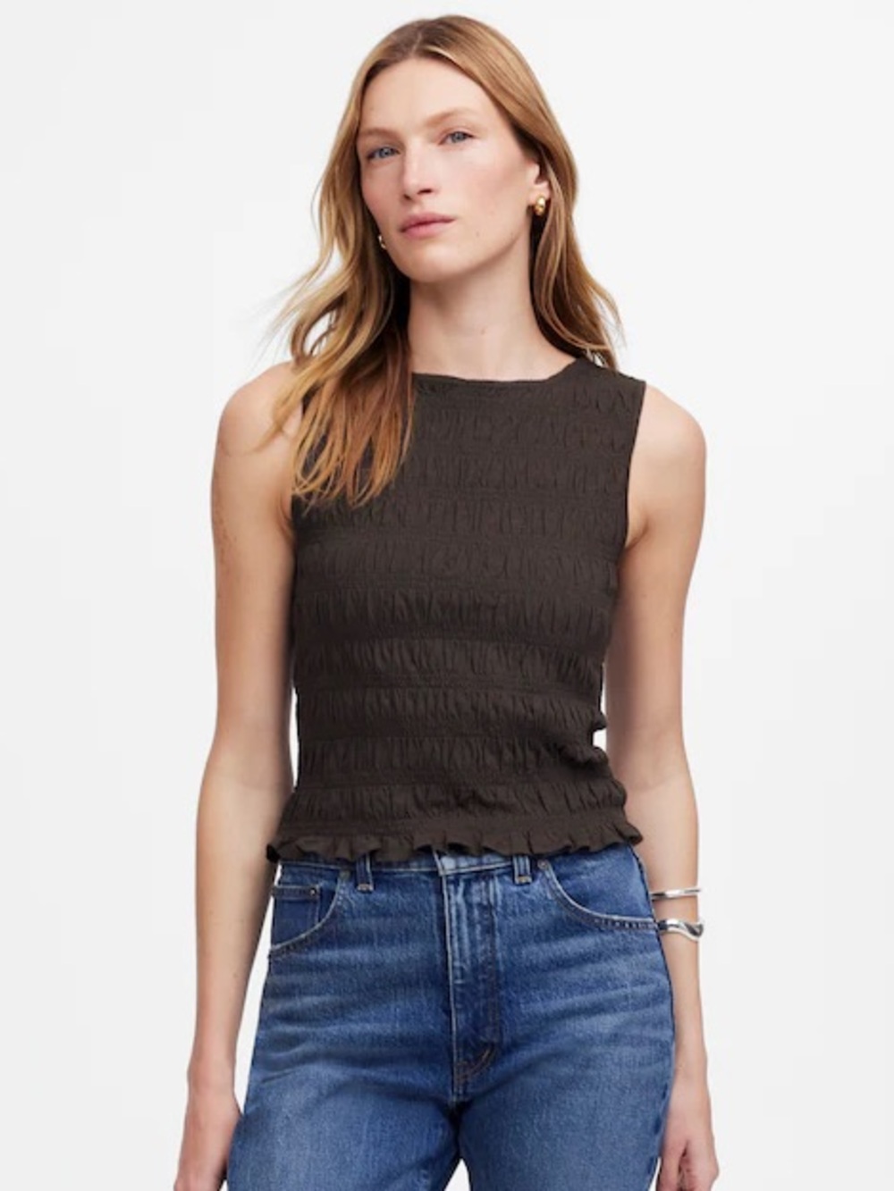 NWT Madewell Smocked Boatneck Tank